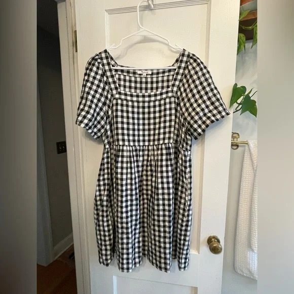 Madewell Linen-Blend Allie Mini Dress in Gingham Check - Picture 5 of 8